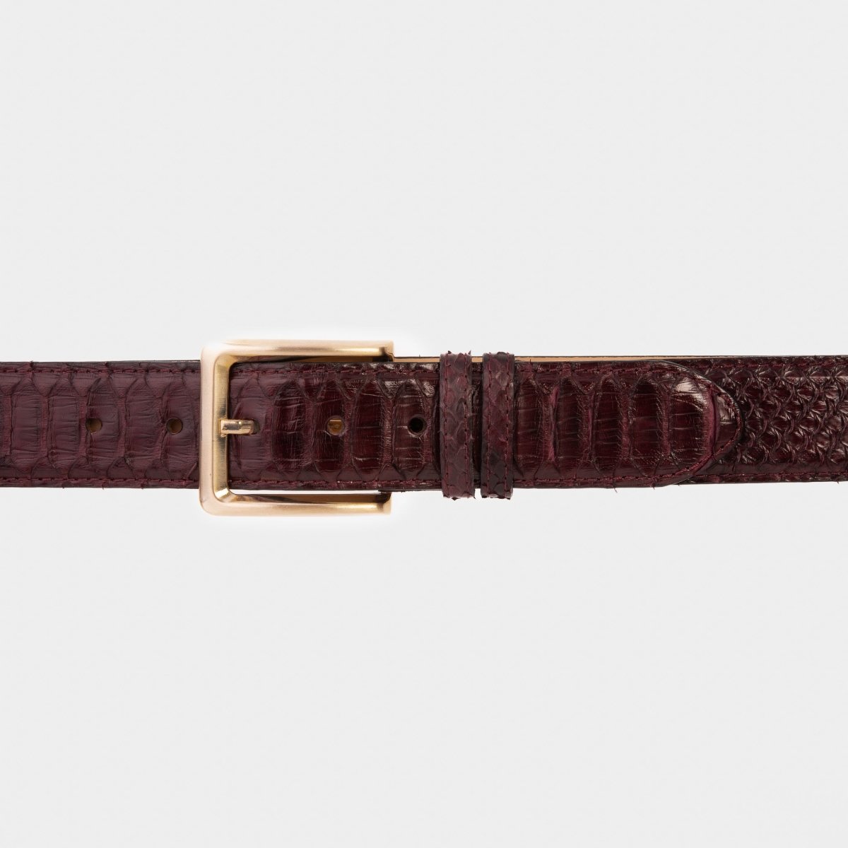 The Bethesda Burgundy pythn Sneak Leather Belt - TLW Shoes