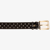 The Eugene Black & Gold Woven Leather Belt - TLW Shoes