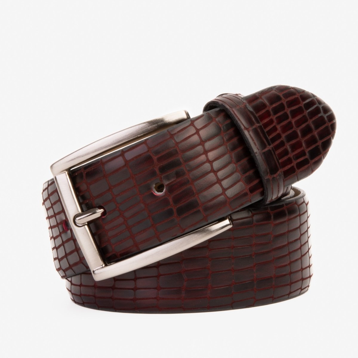 The Empire Burgundy Leather Belt - TLW Shoes
