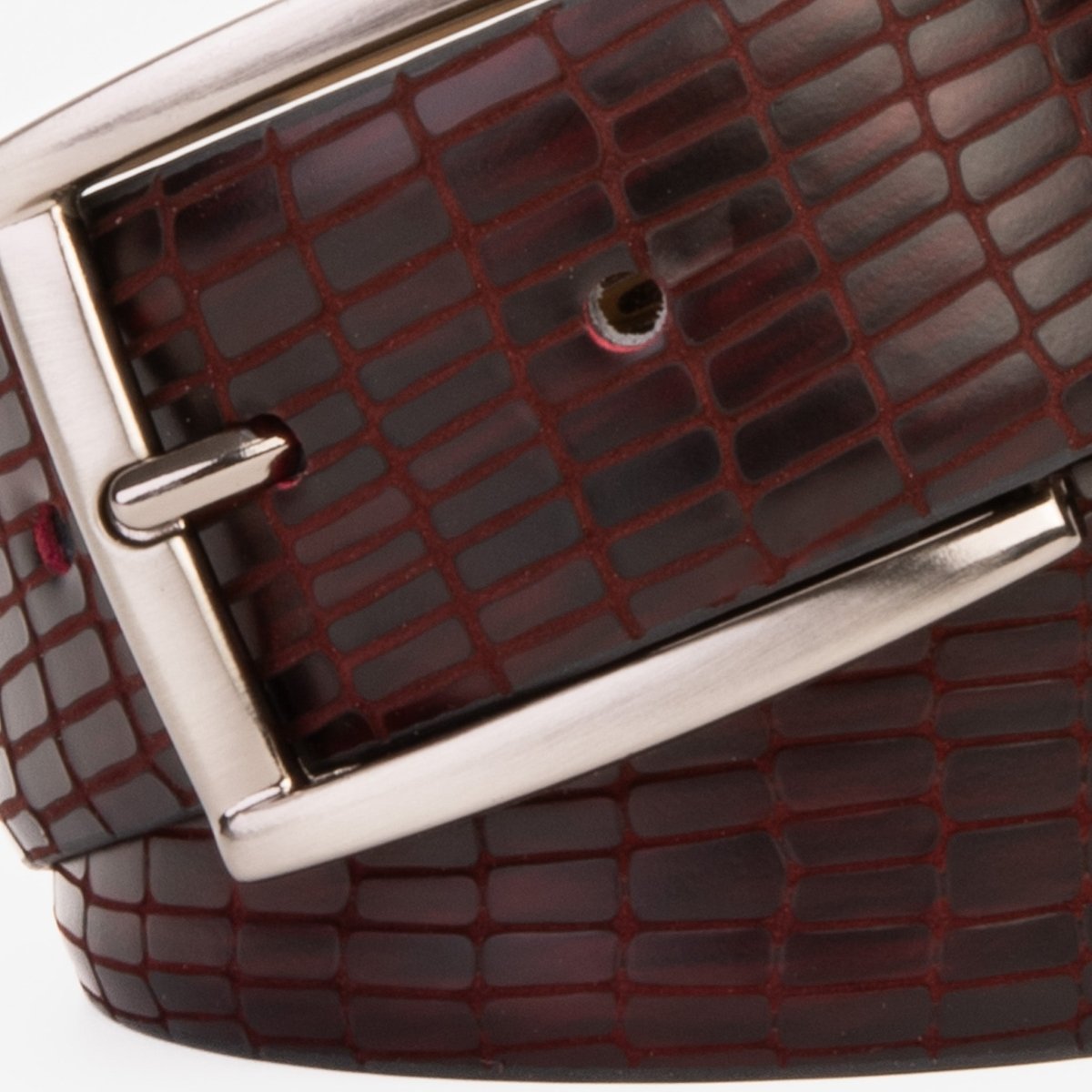 The Empire Burgundy Leather Belt - TLW Shoes