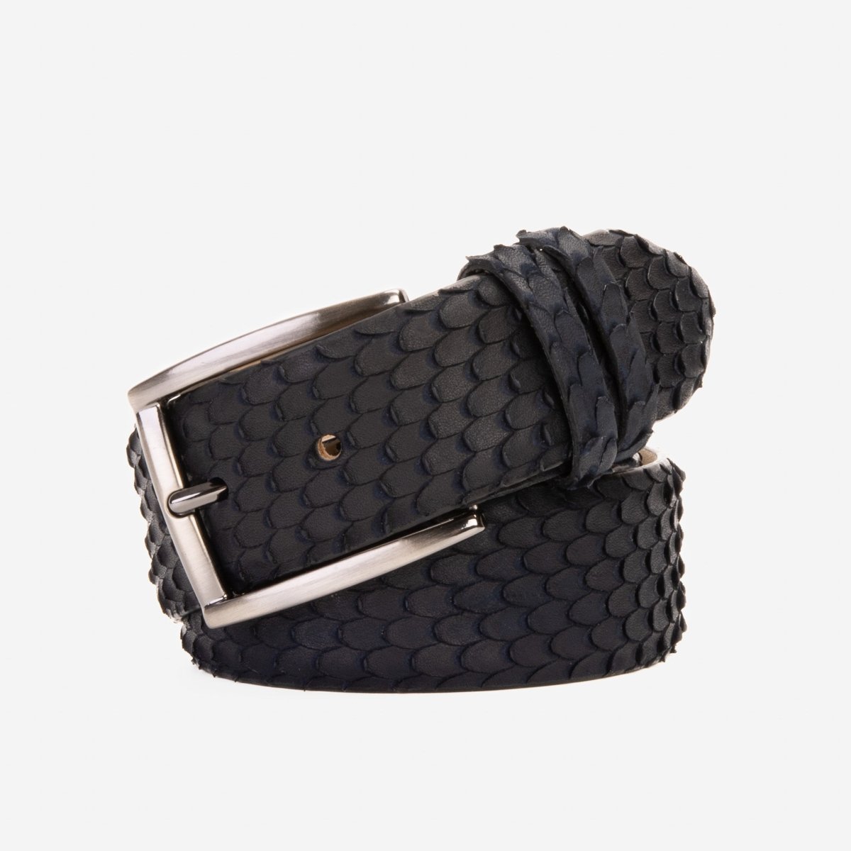The Majesty Navy Blue Leather Belt - TLW Shoes