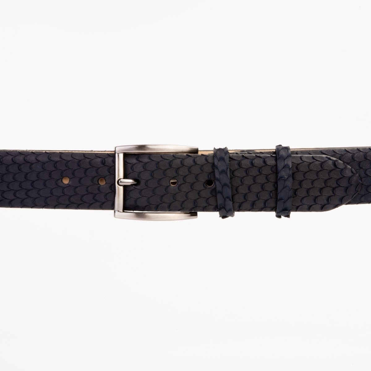 The Majesty Navy Blue Leather Belt - TLW Shoes