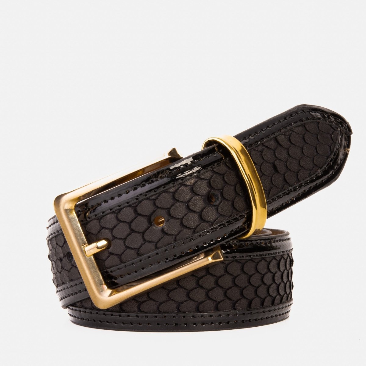 The Imperial Black Leather Belt - TLW Shoes