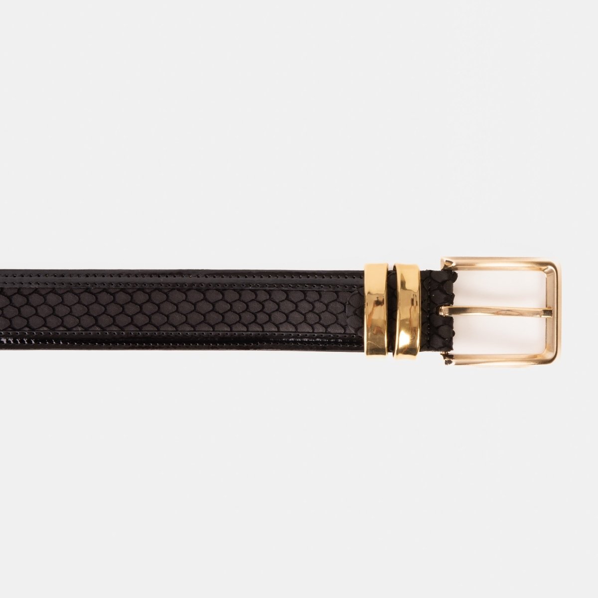 The Imperial Black Leather Belt - TLW Shoes