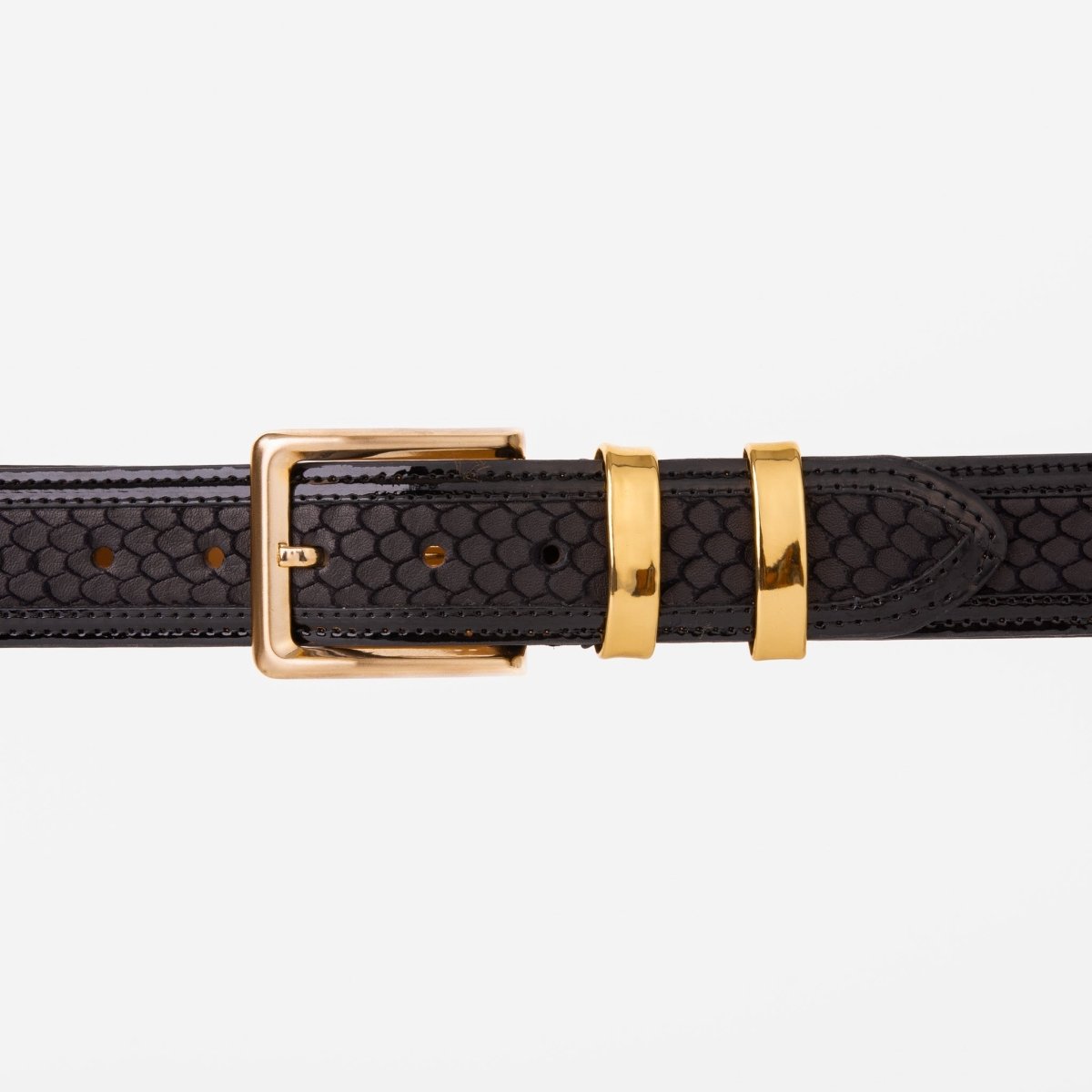 The Imperial Black Leather Belt - TLW Shoes
