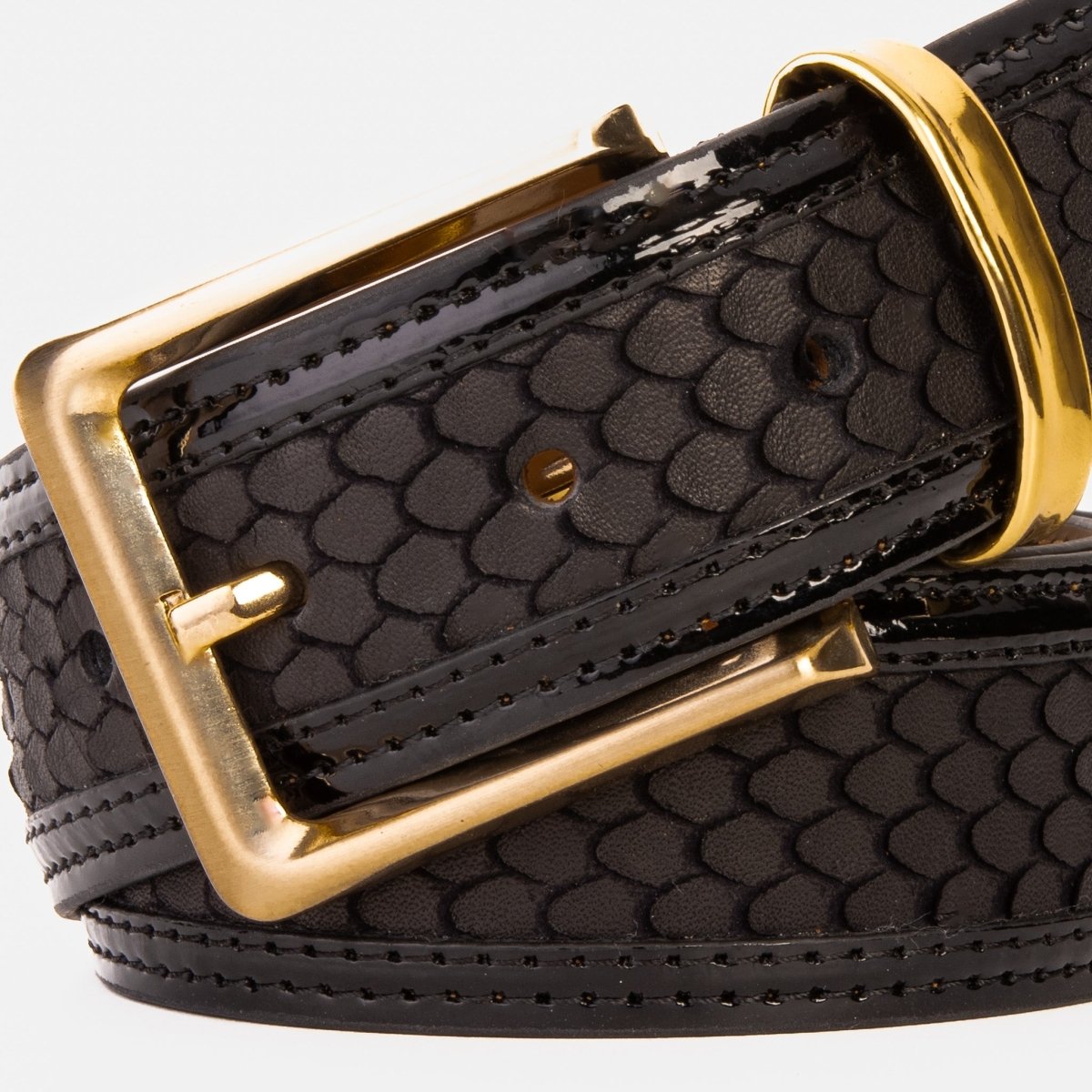 The Imperial Black Leather Belt - TLW Shoes
