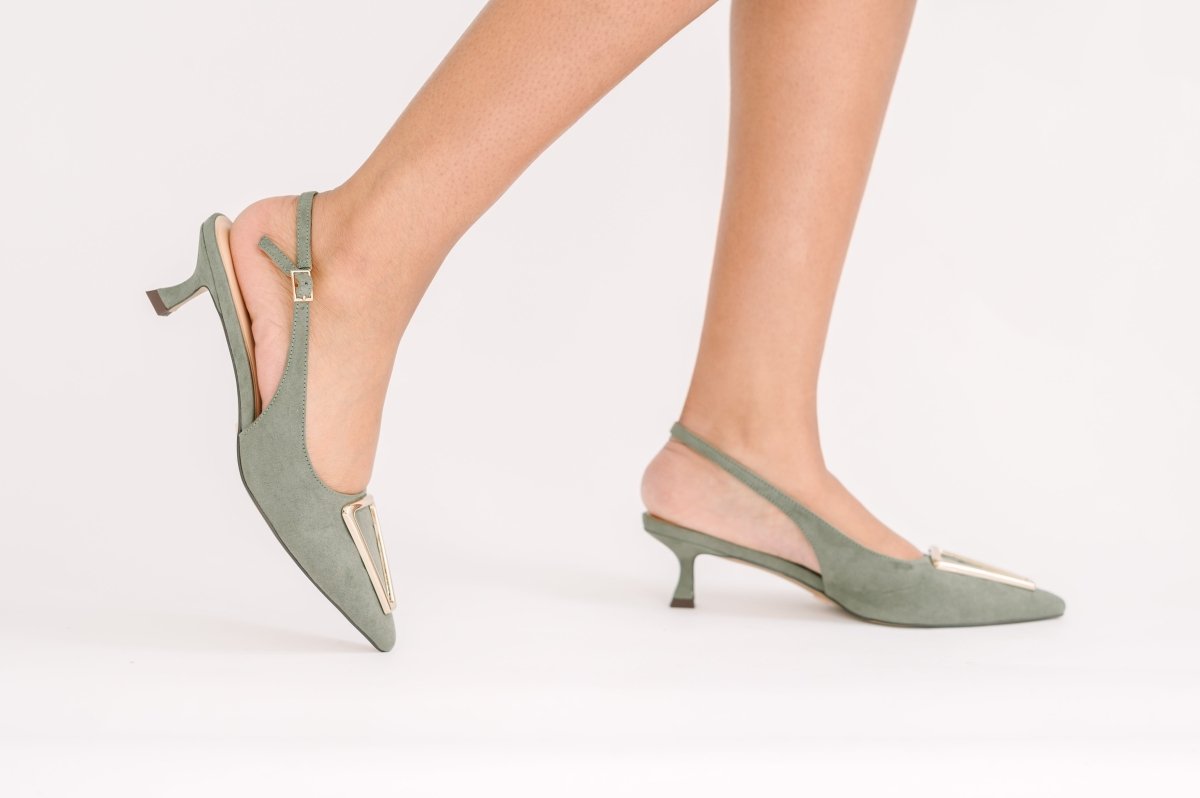 Cecilia Slingback Green - TLW Shoes