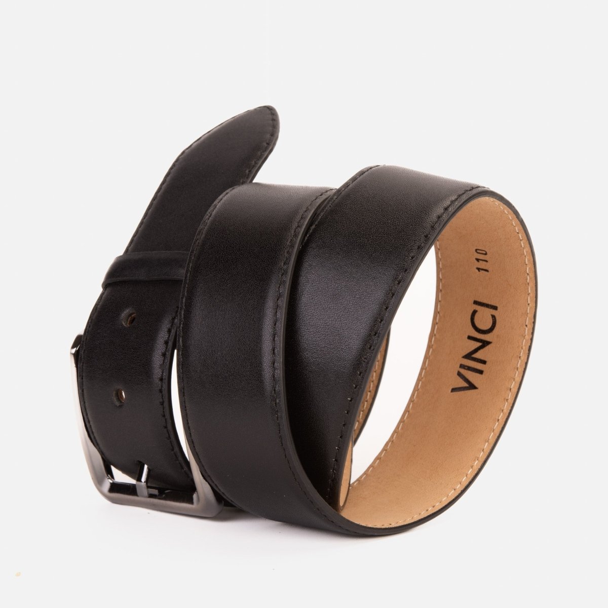 The Torino Black Calfskin Belt - TLW Shoes