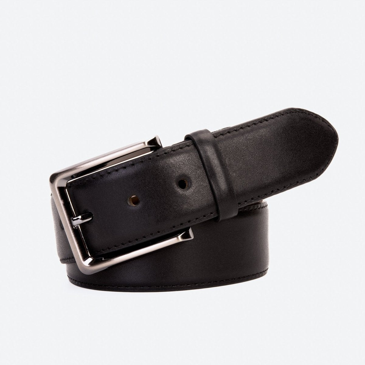 The Torino Black Calfskin Belt - TLW Shoes