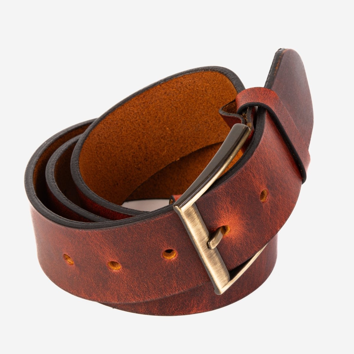 The Prime Burnt Sienna Leather Belt - TLW Shoes