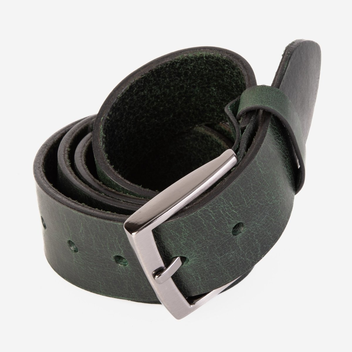 The Prime Forest Green Leather Belt - TLW Shoes