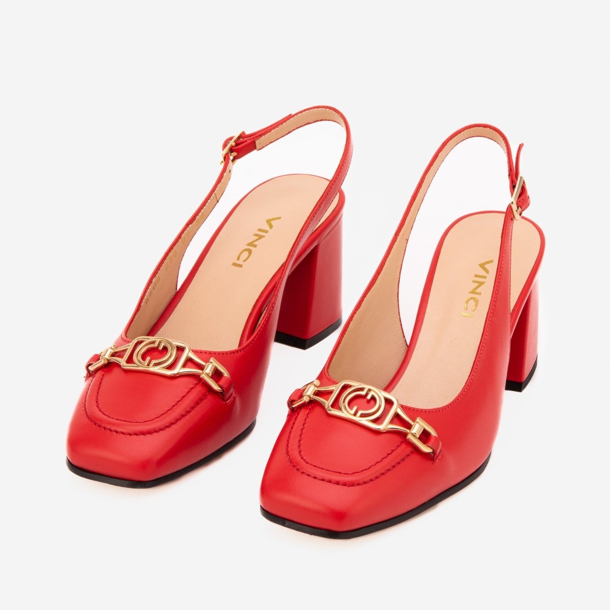 The Potomac Red Leather Slingback Women Sandal - TLW Shoes