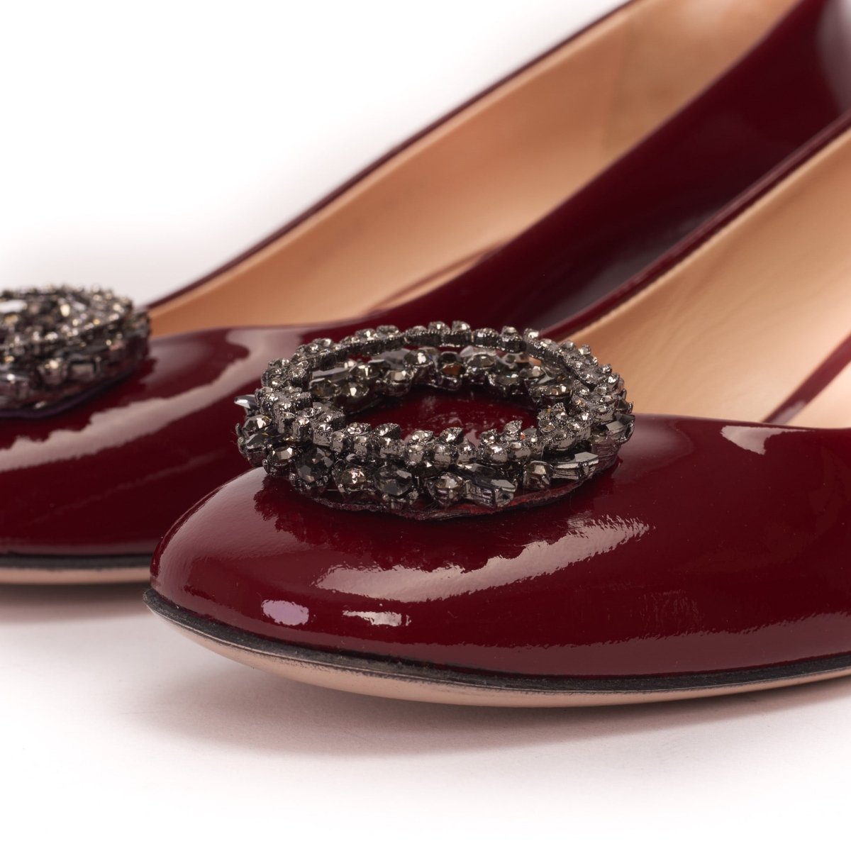 The Danish Burgundy Patent Leather Block Heel Pump Women Shoe - TLW Shoes