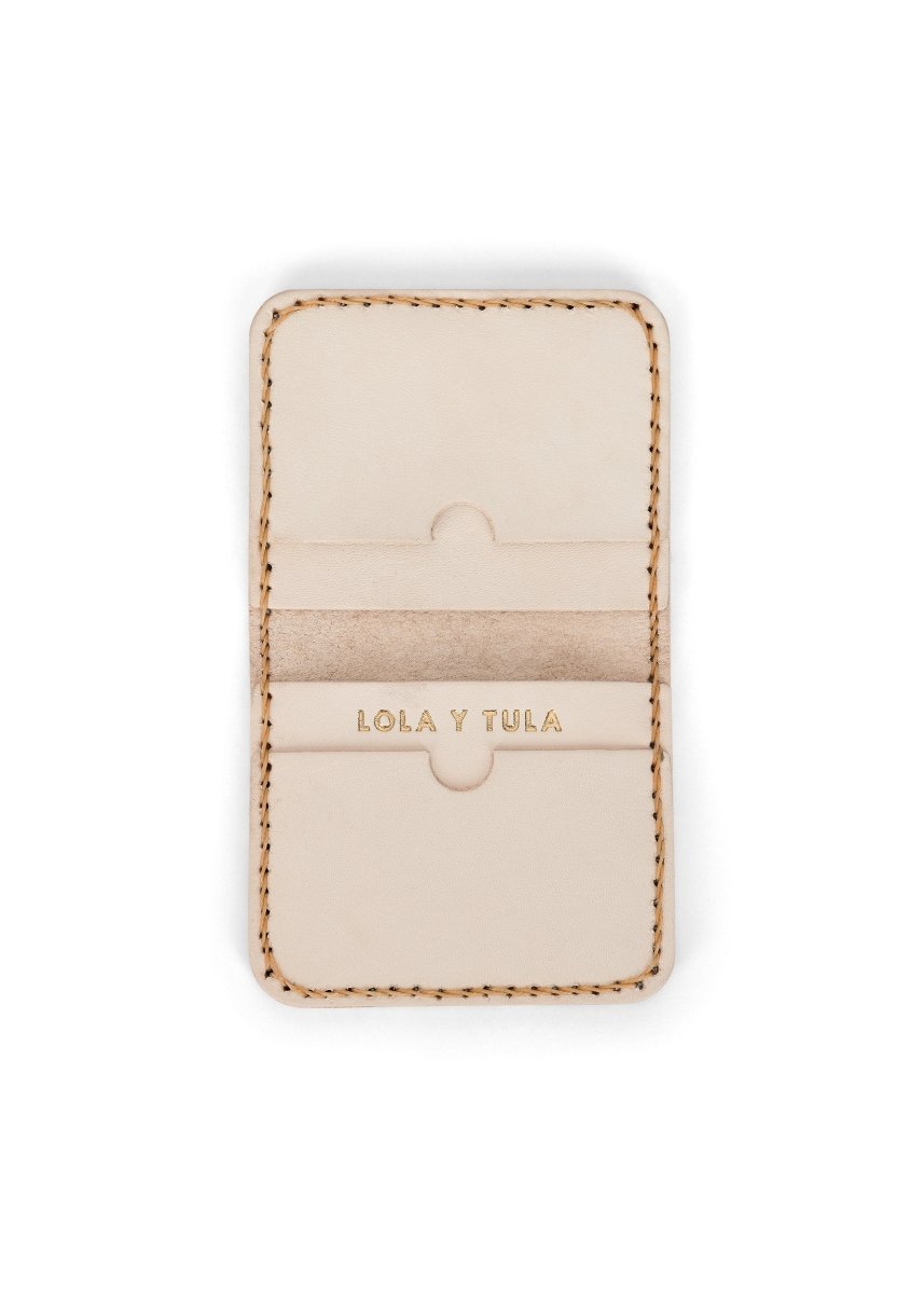 LEATHER CARDHOLDER WALLET // SAND - TLW Shoes