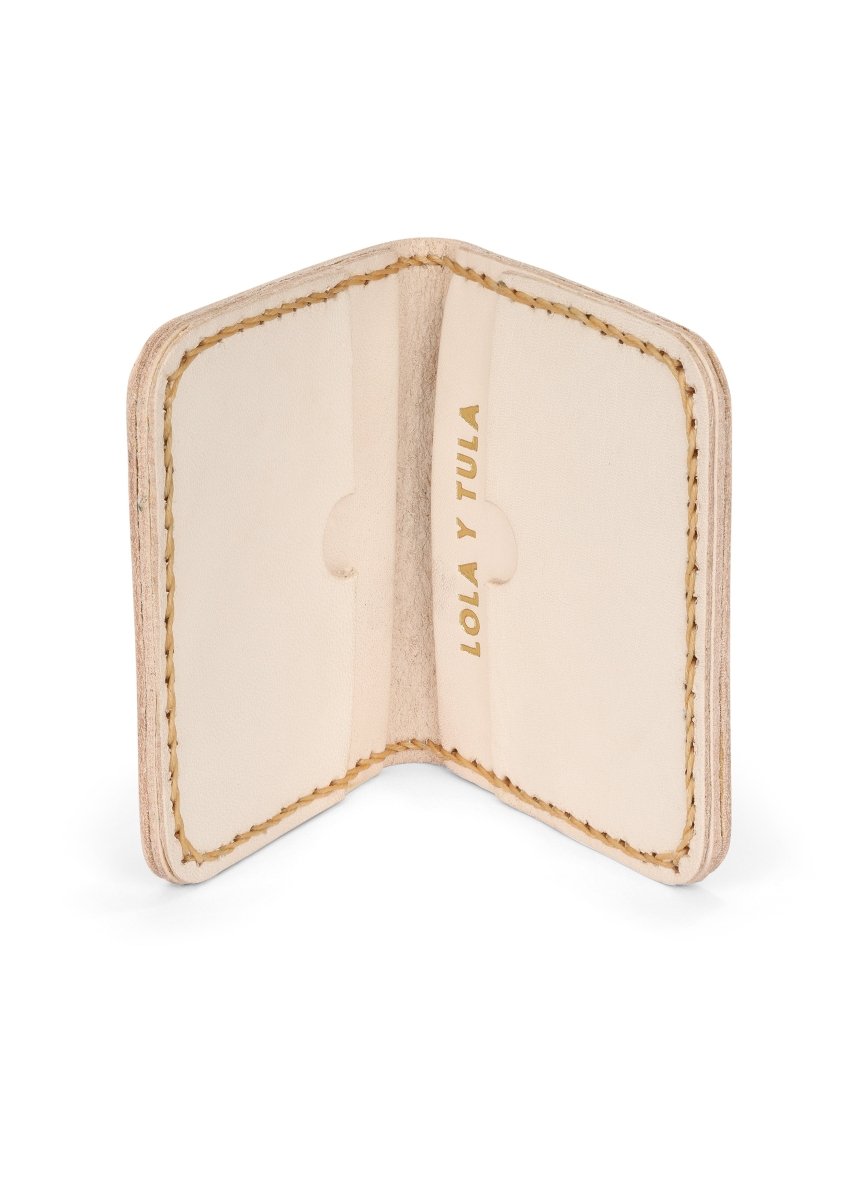 LEATHER CARDHOLDER WALLET // SAND - TLW Shoes