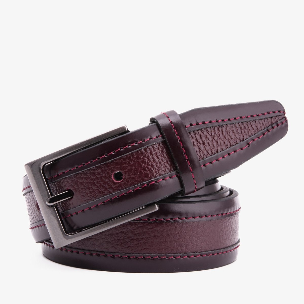 The Everest & Rockwell BurgundyLeather Belt - TLW Shoes