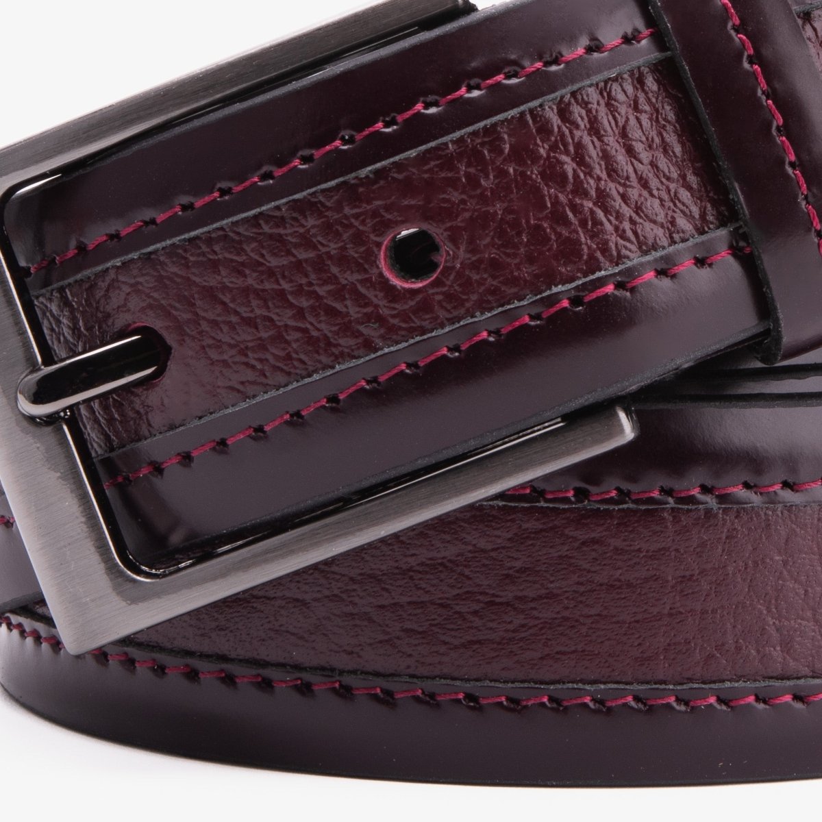 The Everest & Rockwell BurgundyLeather Belt - TLW Shoes