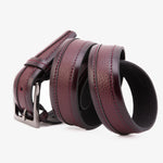 The Everest & Rockwell BurgundyLeather Belt - TLW Shoes