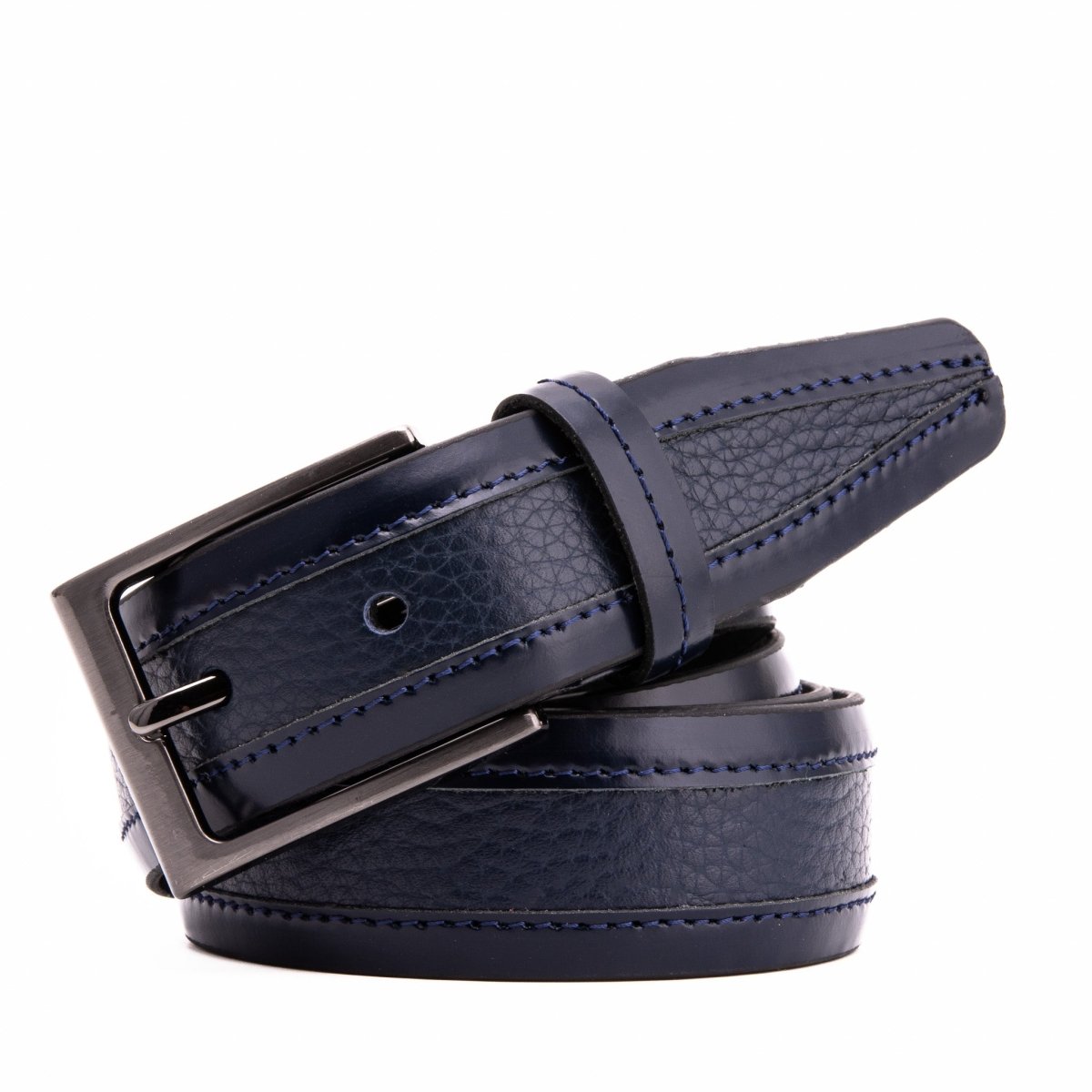 The Everest & Rockwell Navy Blue Leather Belt - TLW Shoes