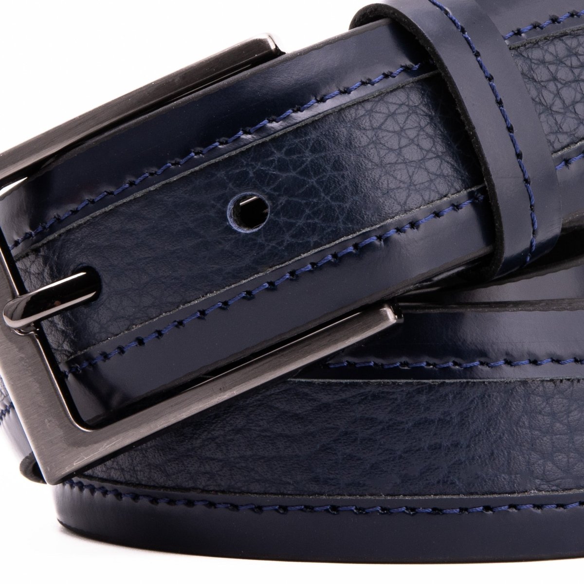 The Everest & Rockwell Navy Blue Leather Belt - TLW Shoes