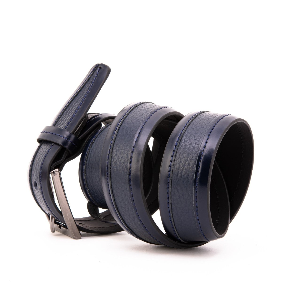 The Everest & Rockwell Navy Blue Leather Belt - TLW Shoes