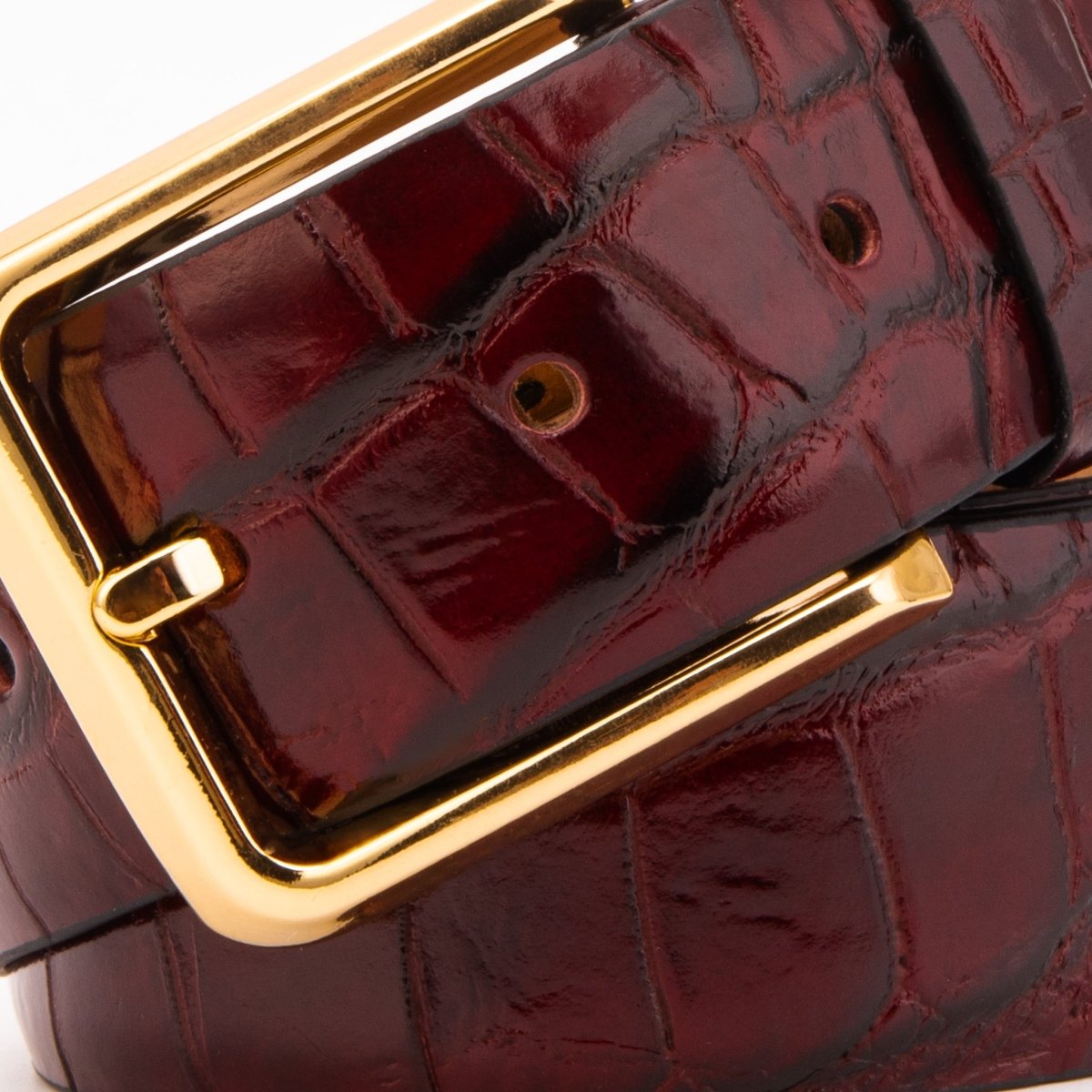 The Strat Burgundy Leather Belt - TLW Shoes
