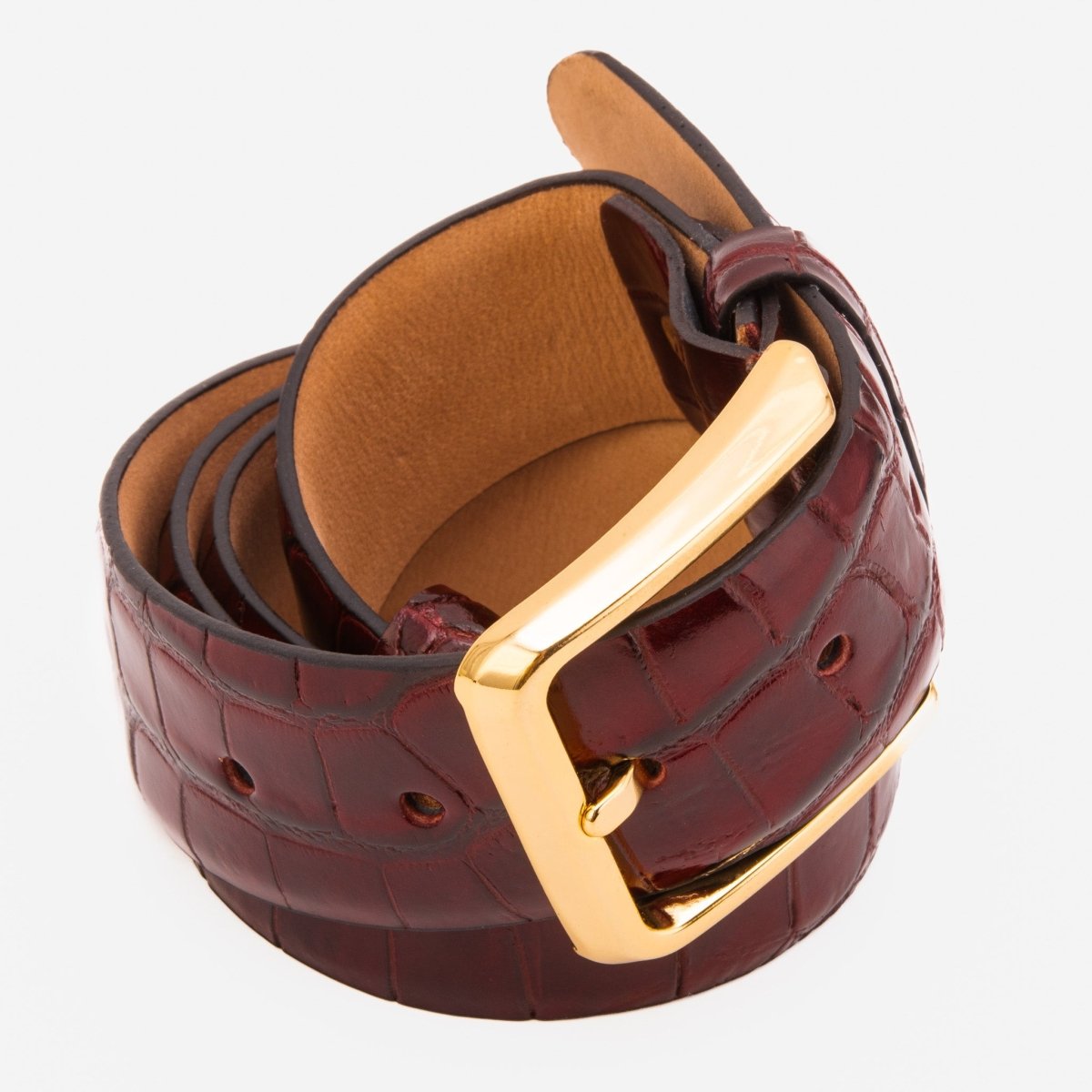 The Strat Burgundy Leather Belt - TLW Shoes