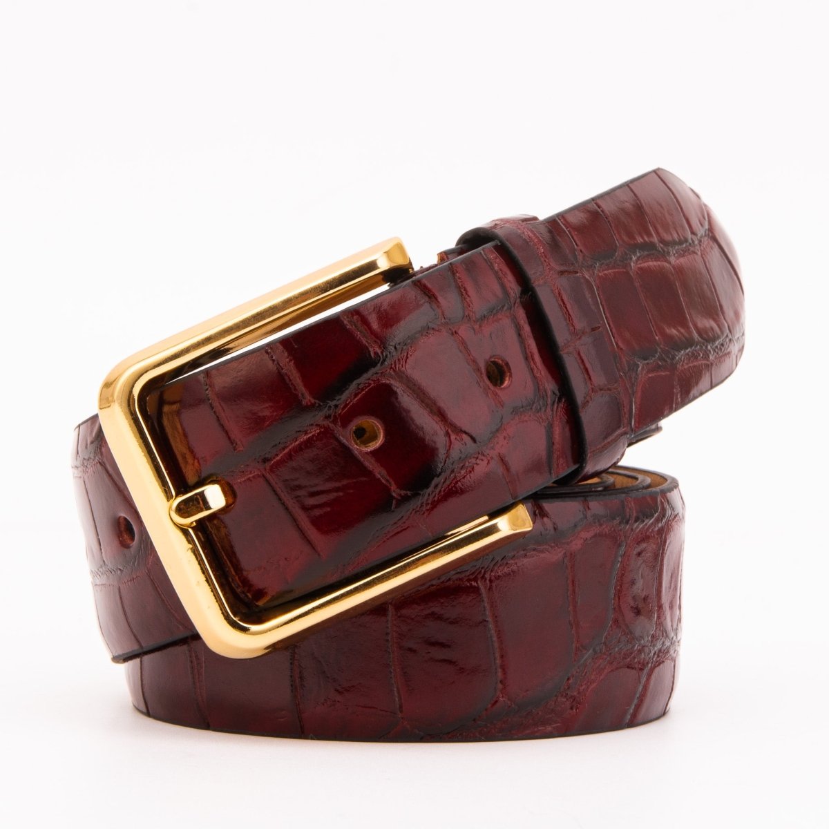 The Strat Burgundy Leather Belt - TLW Shoes