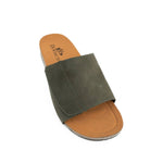 Olive Green Single - Strap Slides - TLW Shoes