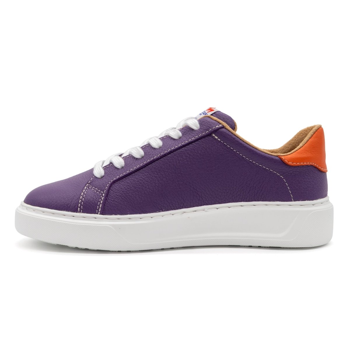 purple orange sneakers top view stylish casual footwear