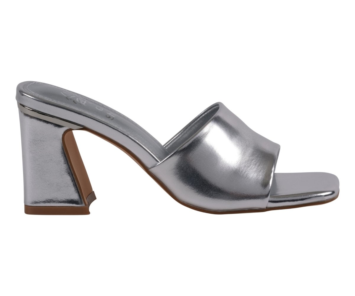 Women's Soho Silver Square Toe Heeled Sandals - TLW Shoes