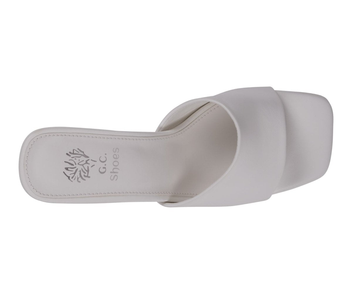 Women's Soho White Square Toe Heeled Sandals - TLW Shoes