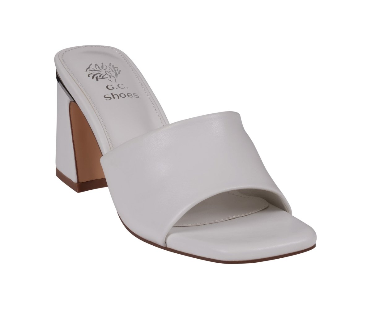 Women's Soho White Square Toe Heeled Sandals - TLW Shoes