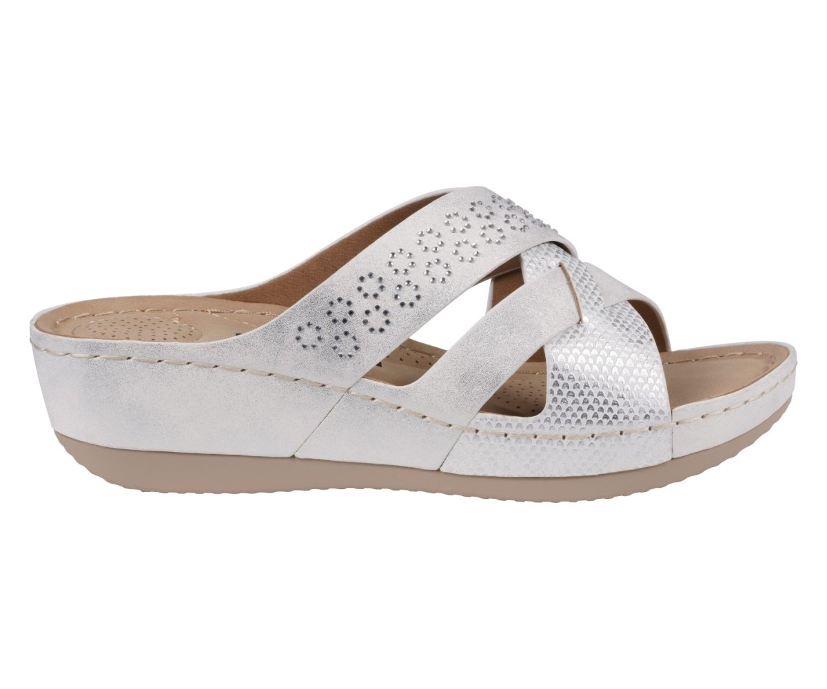 Soraya White Wedge Sandal - TLW Shoes