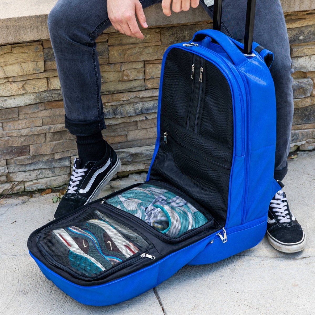Royal Blue Leather Carry - On Roller Bag (Only 150 Made) - TLW Shoes