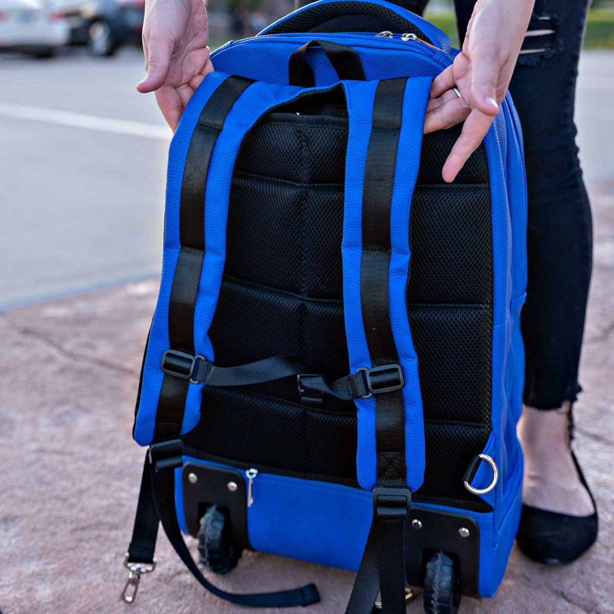 Royal Blue Leather Carry - On Roller Bag (Only 150 Made) - TLW Shoes