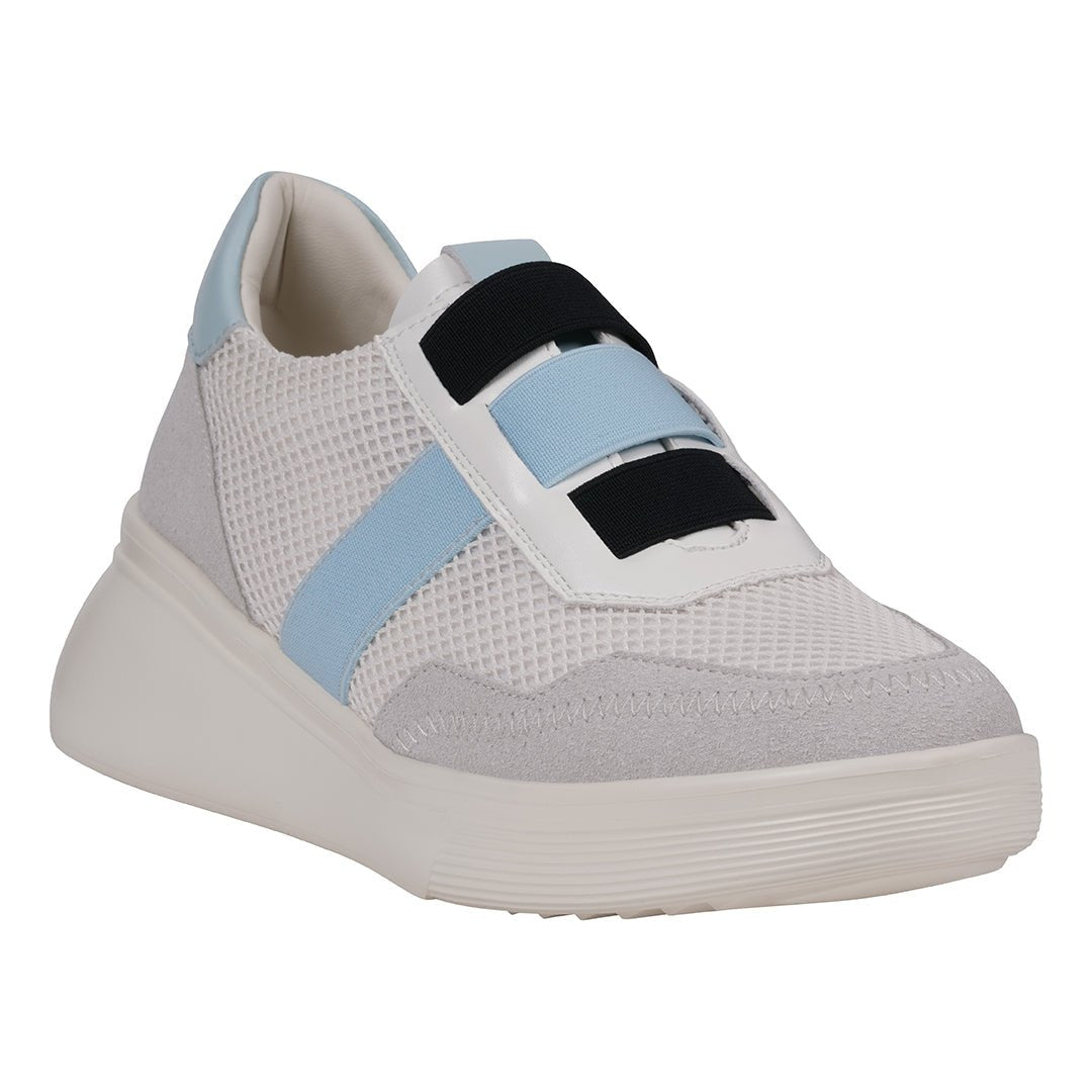 Women's Stefani White Wedge Sneakers - TLW Shoes