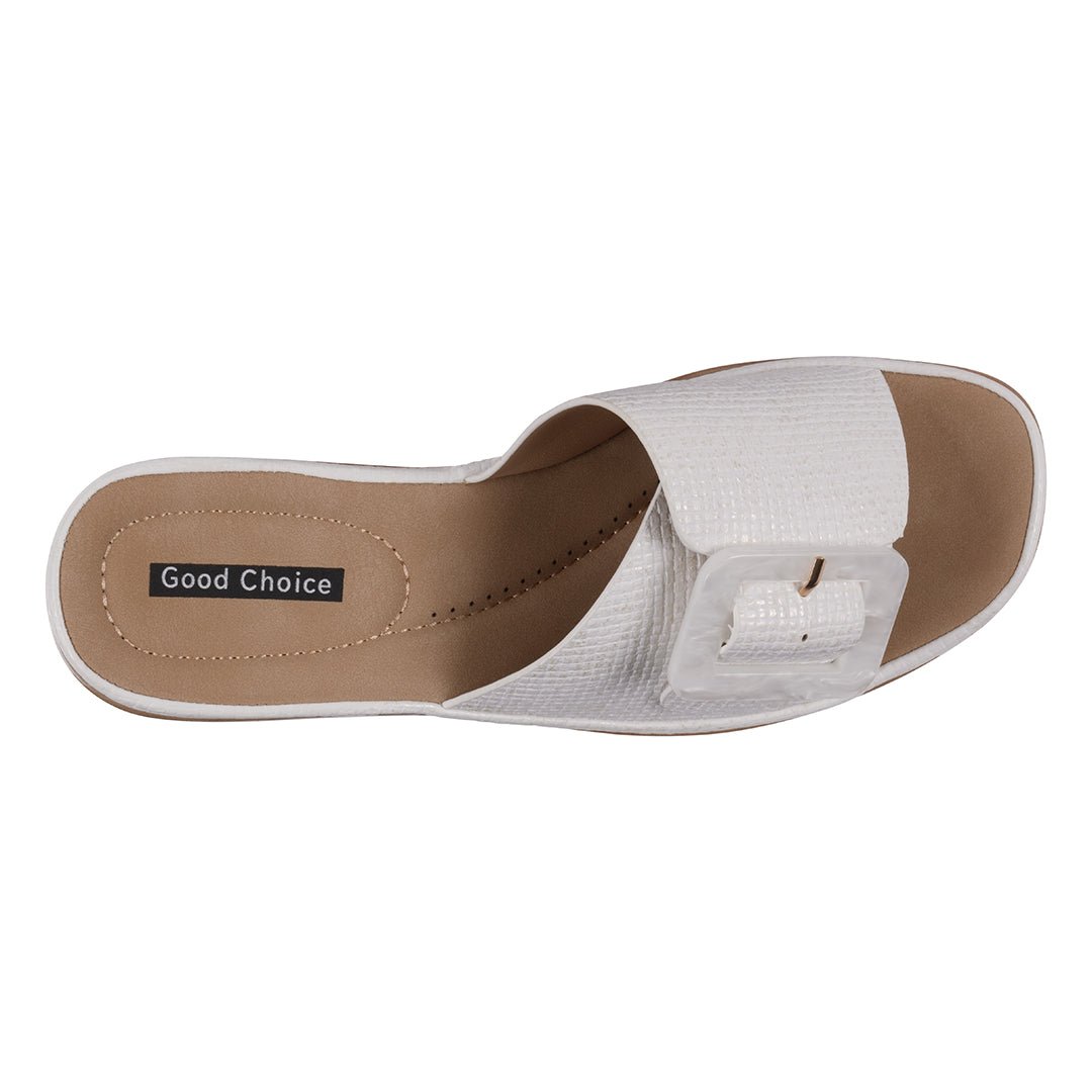 Women's Teri White Wedge Sandals - TLW Shoes