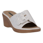 Women's Teri White Wedge Sandals - TLW Shoes