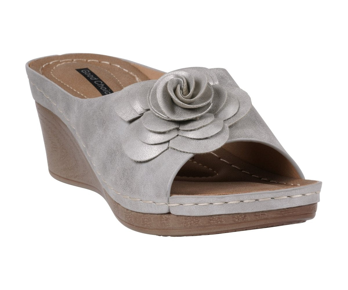 Women's Tokyo Silver Wedge Sandals - TLW Shoes