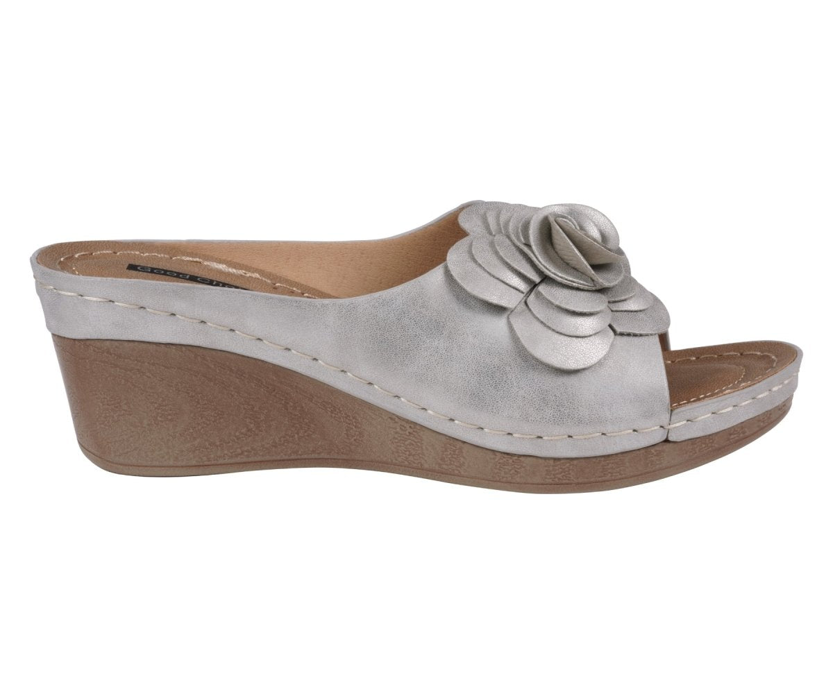 Women's Tokyo Silver Wedge Sandals - TLW Shoes
