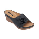 Women's Tokyo Black Wedge Sandals - TLW Shoes