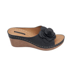 Women's Tokyo Black Wedge Sandals - TLW Shoes
