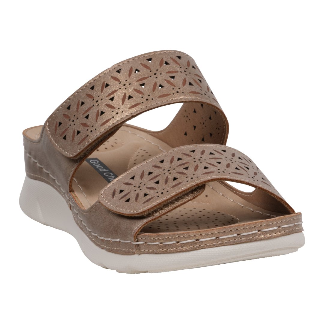 Women's Verna Velcro Flat Comfort Sandals - TLW Shoes