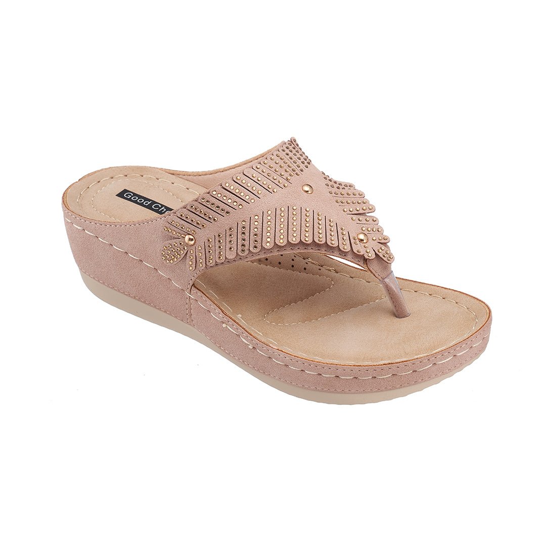 Virginia Blush Wedge Sandal - TLW Shoes