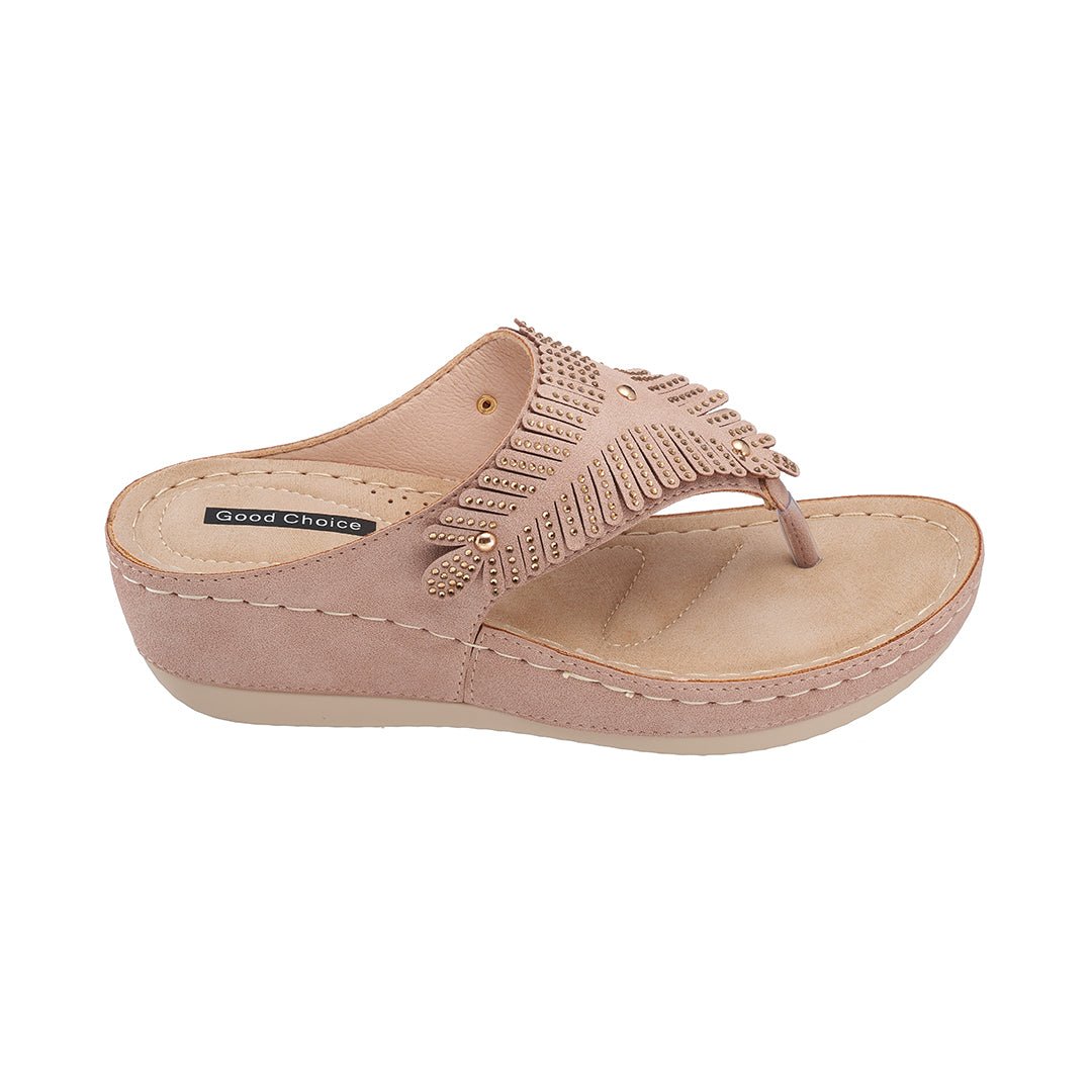 Virginia Blush Wedge Sandal - TLW Shoes