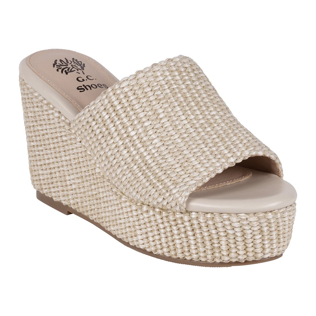 Vivica Natural Espadrille Slide Wedge Sandals - TLW Shoes