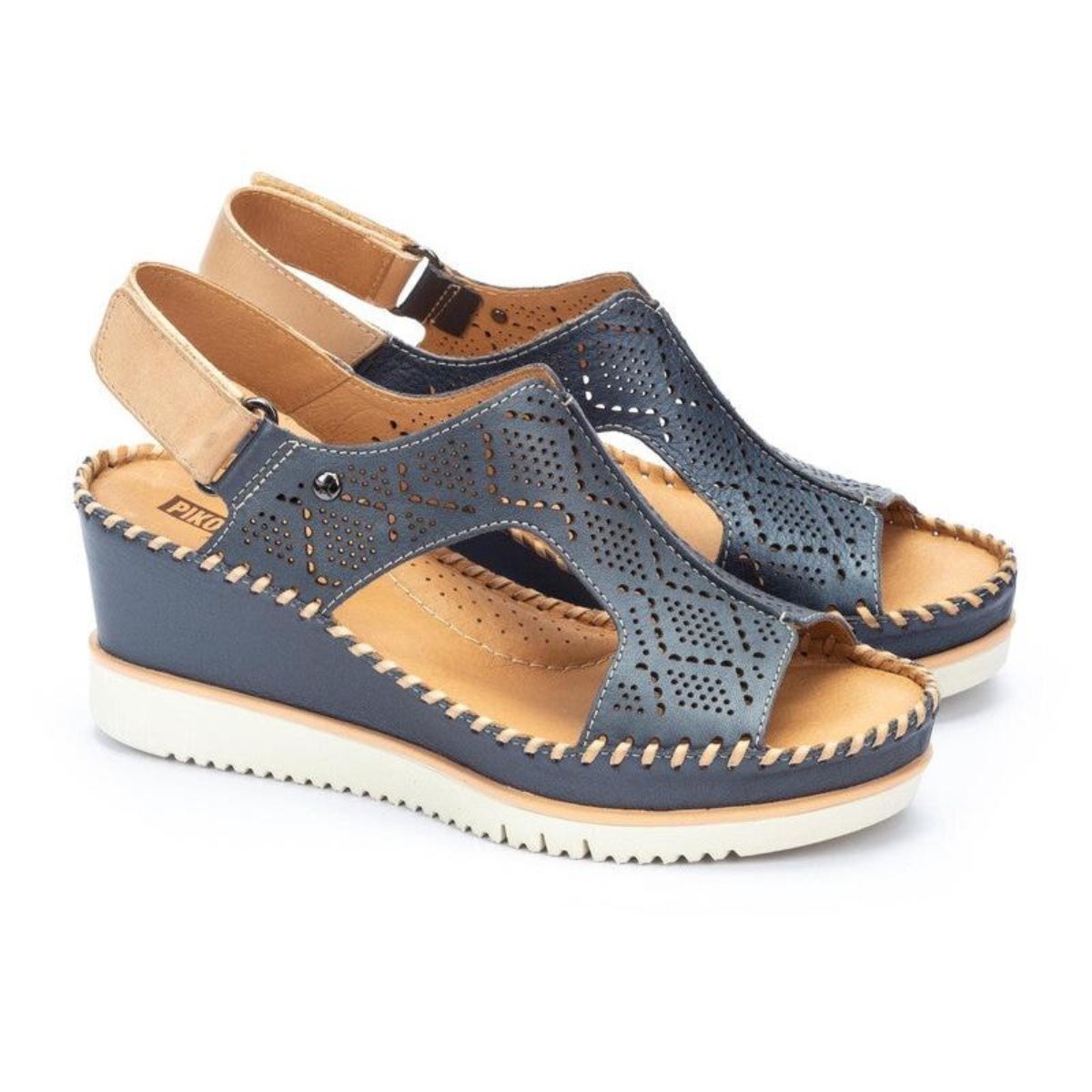 Pikolinos Aguadulce W3z - 1775cpc1 Women's Wedge Sandals in Blue - TLW Shoes