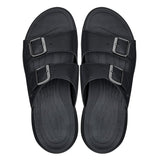 CALTO - X1660 - 2 Inches Taller (Black Buckle) - Dual Adjustable Buckle Sandal - TLW Shoes