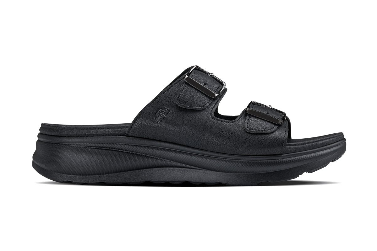 CALTO - X1660 - 2 Inches Taller (Black Buckle) - Dual Adjustable Buckle Sandal - TLW Shoes